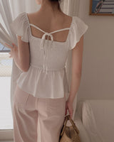 Merkin frill linen blouse