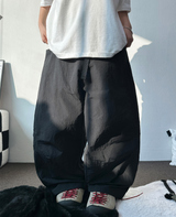 ベルトセット! バルーンユニークナイロンロングパンツ🤍2カラー