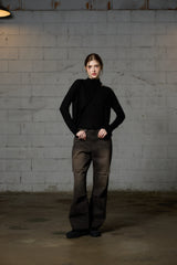 AKARI PPINTUCK DENIM PANTS / BLACK