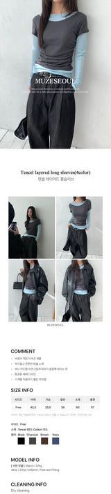 Tencel layered long sleeves(4color)