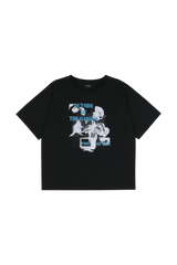 Black ヴィンテージコラージュオーバーフィット半袖Tシャツ
