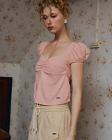 EVIE avery PUFFED SLEEVE TOP PINK
