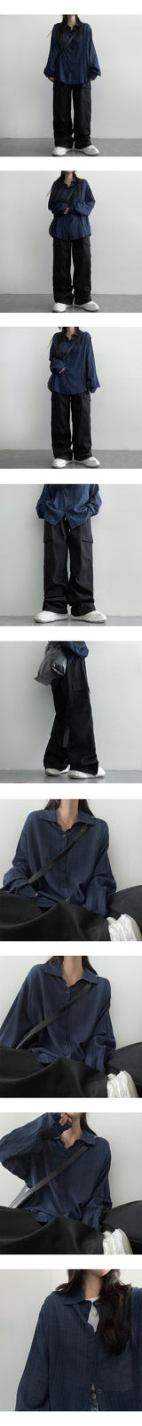 [3 Tier Length] [S–2XL]ティダタータンピンタックバンディングカーゴワイドパンツ (6 colors)