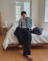 Bart Camo Cutout Wide Denim Pants