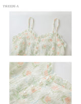 Greenery Corset Detail Bustier Dress Cardigan Set