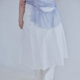 シアーレイヤードリベットプリーツスカート(white)