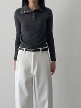 Rivet High Neck Slim Fit T-Shirt