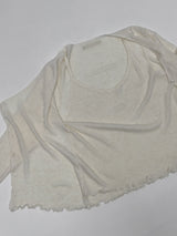 Frill V-Neck Sleeveless Cardigan