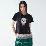 101 DALMATIAN SMILE PRINTING CROP TOP_BLACK