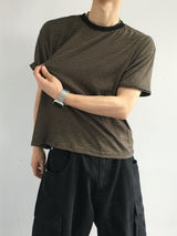 Marvin Crop Stripe Short Sleeve T-Shirt 3C