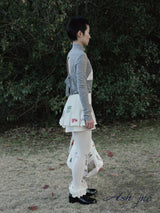 AW25 デボスラインストーンパネルボディスーツ