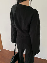 Sweat Cropped Top Black
