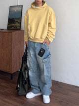 Low-Tone High Neck Crop Hoodie (3color) (No.998)