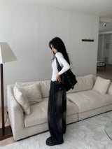 Dual Switch Gradient Flap Pocket Two-Way Snap Wide Pants (3 Colors)