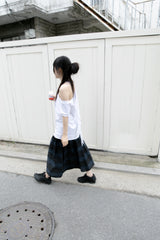 check stripe twoway cotton skirt(2colors)