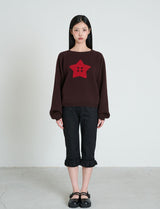 STAR BUTTON KNIT - BROWN