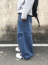 バーネット ダブルピンタックバルーンデニムパンツ 2C
