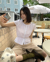 [ORIGINAL] Genie Frill Short Sleeve Blouse