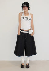TRACK STITCH BERMUDA DENIM