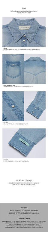 Fade-wash western denim shirt