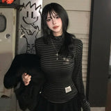 ミアストライプタートルネックT