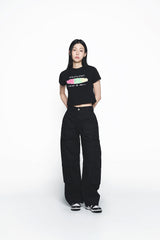 25SS サークルフレームロゴクロップショートスリーブTシャツ ブラック