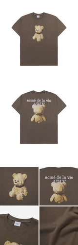 24FW ブロックベアショートスリーブTシャツ ココア