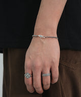Double mix chain bracelet BK (925 silver)