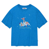 FISHING PEOPLE GRAPHIC LOOSE FIT T-SHIRT [BLUE]