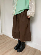 [unisex] Mado Cut Pintuck Wide Banding Bermuda Pants