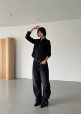 EYELET DENIM PANTS
