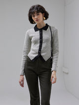 [LINE] Stripe Cutting Line Wool Cardigan