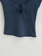 Sienna Ribbed Ribbon Crop Knit Top 231646451