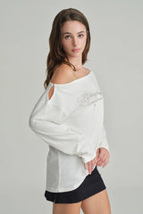 Kleen club one-shoulder top, White