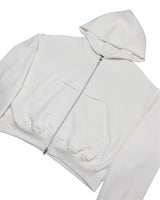 CUTTING CROP HOODIE ZIPUP_CREAM