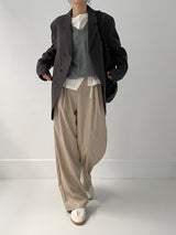 [unisex] カーブ3ボタンオーバーフィットブレザージャケット