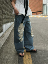 Pico Distressed Wide Denim (2c)