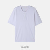 LMN サマーエアークールヘンリーネック半袖Tシャツ (5 colors)