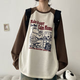 モーメント カラーブロック ラグラン ニット ロングスリーブ ティーシャツ (3 colors) H&L