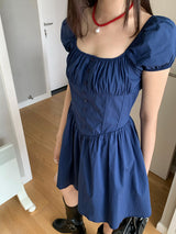 Palace Square Neck Puff Flared Dress