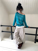 26SS★ [BAONHAUS] Pokity Cut Balloon Wide Pants