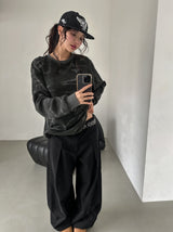 Tiff Damage Camo Waffle Sweatshirt