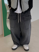Two Pocket Balloon Big Denim Pants 2C