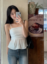 Shirring Flare Bustier Blouse (4color)