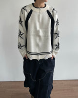 Star-printed Knitwear Zip-Up