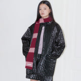 GLOSSY QUILTING JACKET_BLACK
