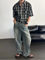 [4SEASON] ベーシックセミワイドデニムパンツ(3color)