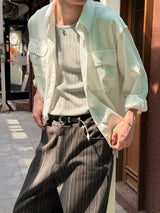 Summer stripe two pocket shirts(3color)