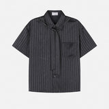 Argent Silk ST Tie Short Sleeve Shirt