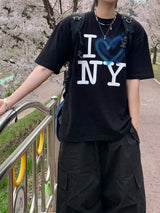 Love NY printing half sleeve 2C